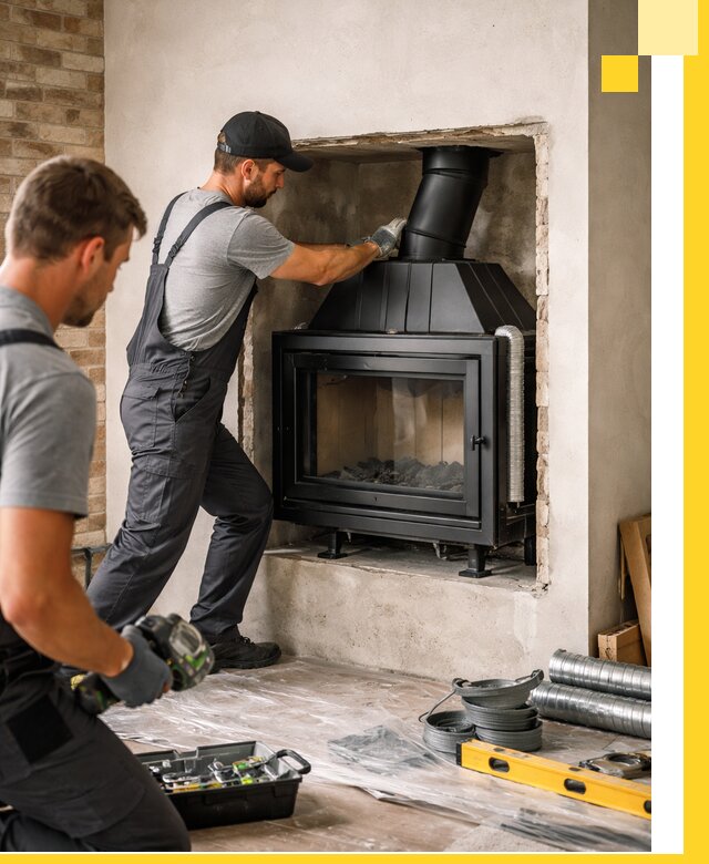 Установка каминных топок в Малгобеке: монтаж, подключение