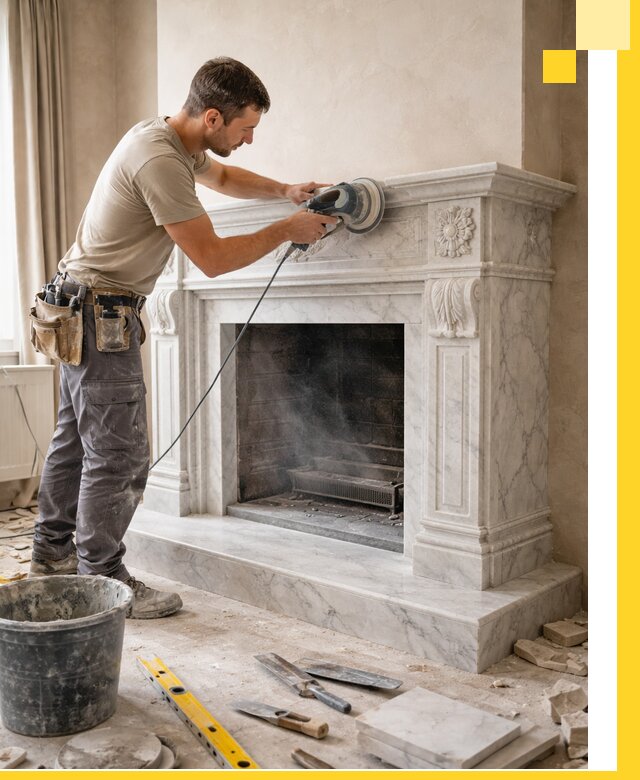 Изготовление и установка мраморных каминов в Малгобеке под ключ