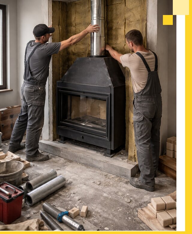 Изготовление и монтаж закрытых каминов в Малгобеке под ключ
