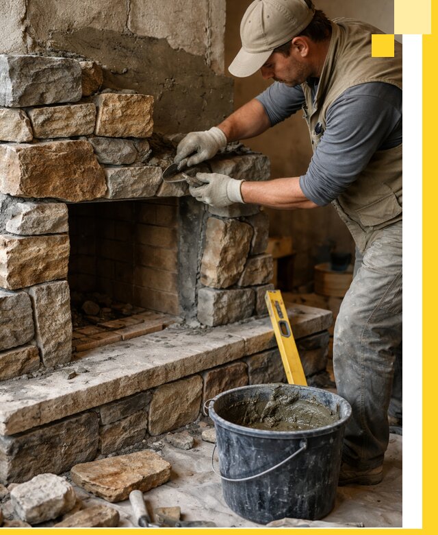 Изготовление и установка каменных каминов под ключ в Малгобеке