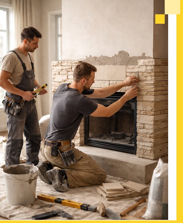 Установка и монтаж каминов для загородного дома в Малгобеке