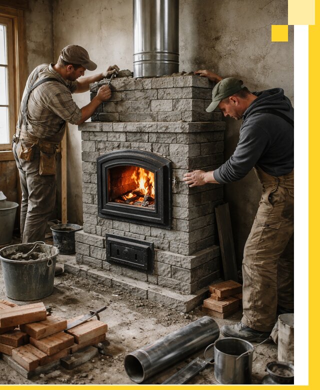 Производство, поставка и монтаж дровяных печей в Малгобеке