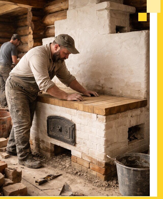 Проектирование и установка русской печи с лежанкой в Малгобеке