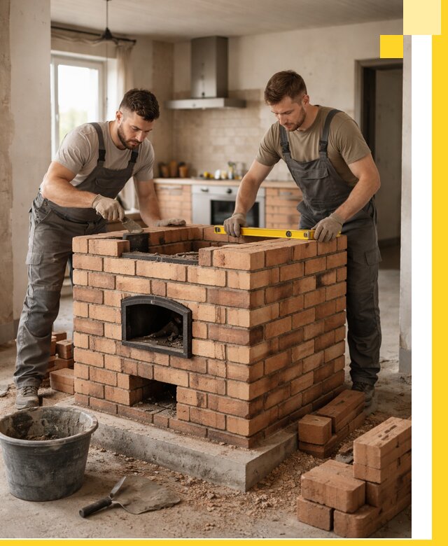 Установка и монтаж печей в частном доме в Малгобеке под ключ