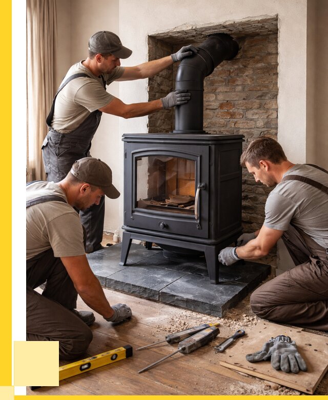 Монтаж печи камина в частном доме в Малгобеке от 25795 р. | ЭриданМлг