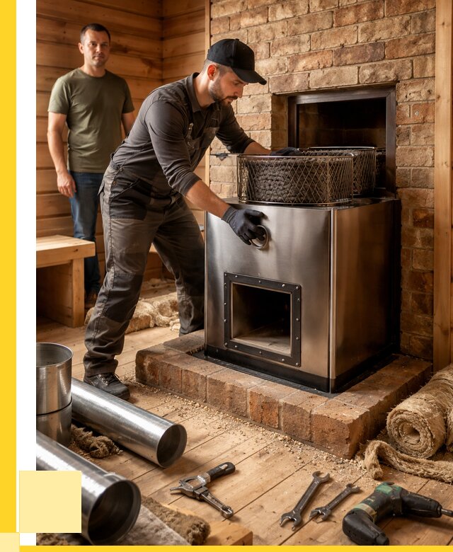 Монтаж банных печей под ключ в Малгобеке от 18572 р., ЭриданМлг