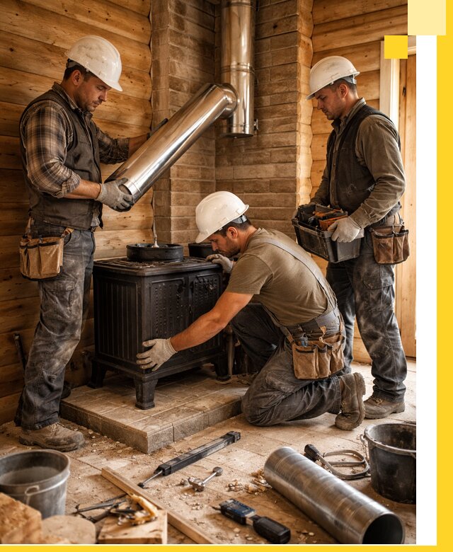 Профессиональный монтаж банных печей и дымоходов в Малгобеке