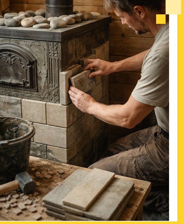 Облицовка банных печей в Малгобеке профессиональная отделка