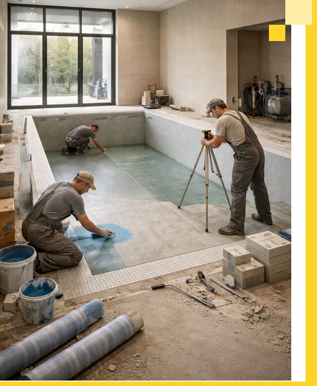 Проект и строительство закрытых бассейнов в Малгобеке под ключ