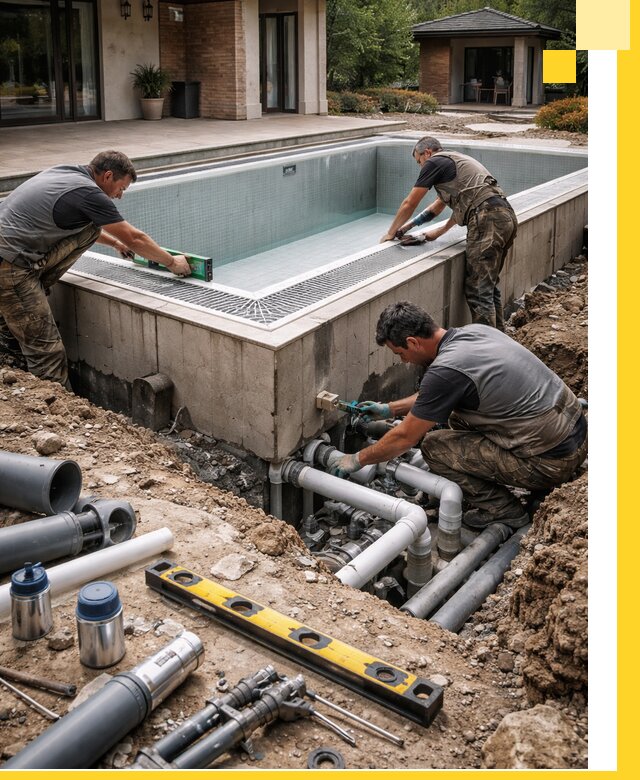 Строительство переливных бассейнов в Малгобеке под ключ