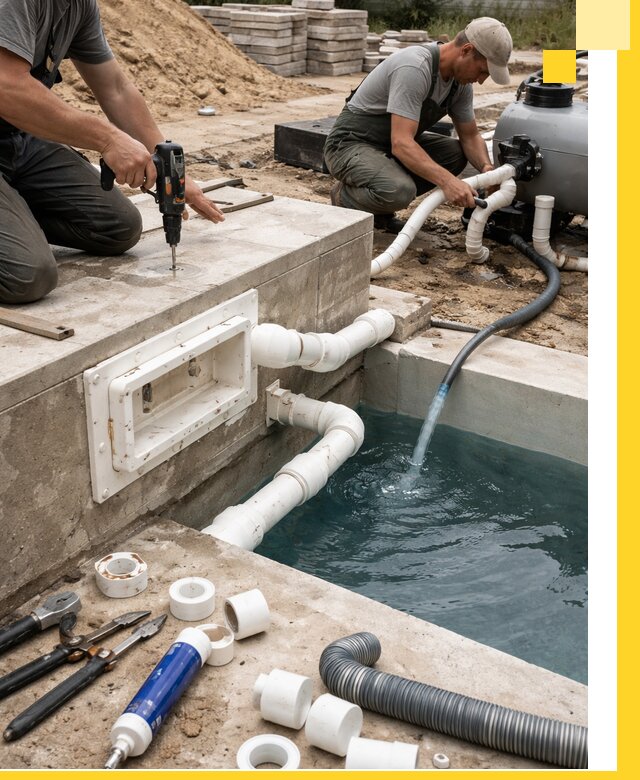 Строительство скиммерных бассейнов под ключ в Малгобеке