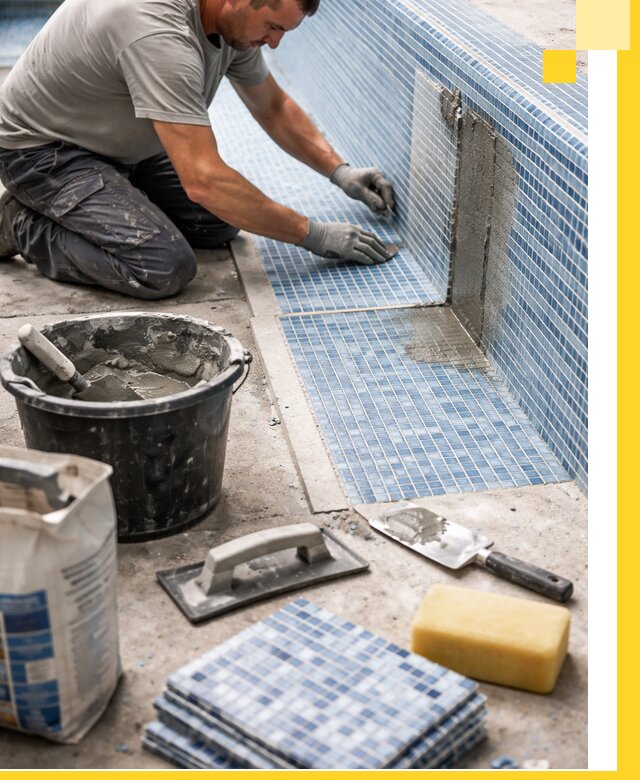 Укладка и ремонт мозаики для бассейнов под ключ в Малгобеке