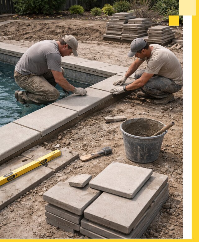 Установка и изготовление копингового камня для бассейнов в Малгобеке