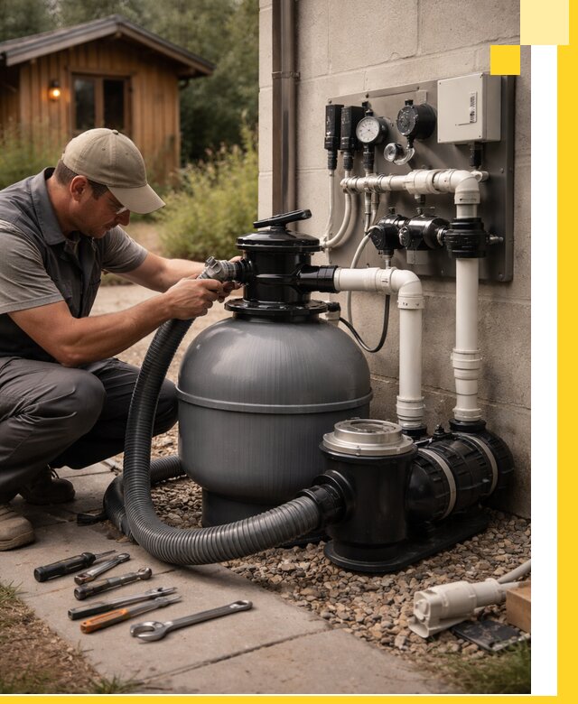 Продажа и монтаж фильтров и насосов для бассейнов в Малгобеке