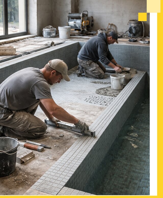 Строительство бассейна в частном доме в Малгобеке под ключ