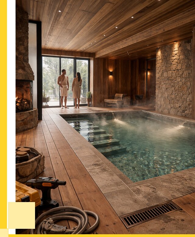 Проекты бань с бассейном под ключ в Малгобеке от 77385 р., ЭриданМлг