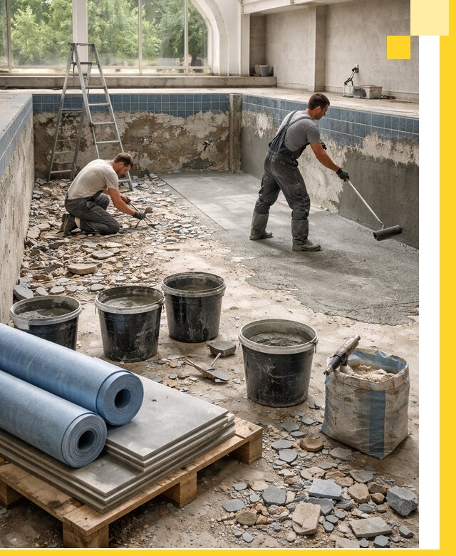 Реконструкция бассейнов в Малгобеке: ремонт, гидроизоляция