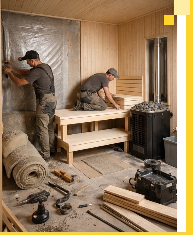 Проекты саун под ключ в Малгобеке дизайн и строительство