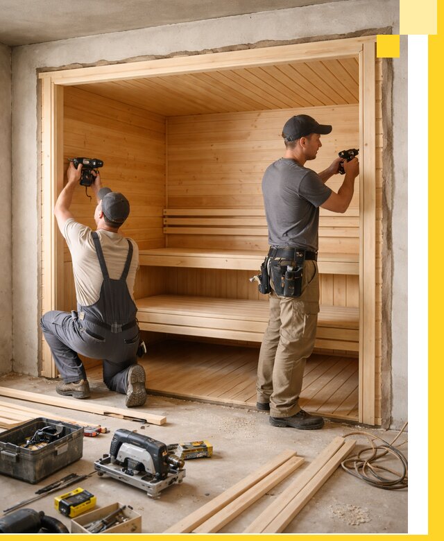 Монтаж саун под ключ в Малгобеке — проектирование и установка