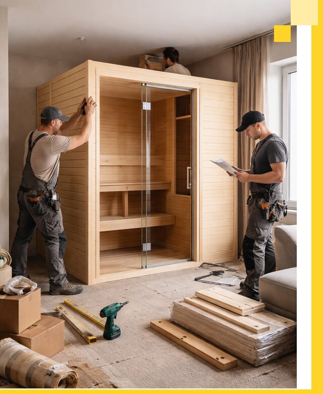 Установка и благоустройство саун в квартире в Малгобеке