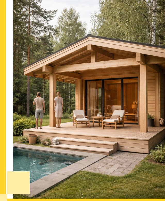 Бани с террасой под ключ в Малгобеке от 619080 р. | ЭриданМлг