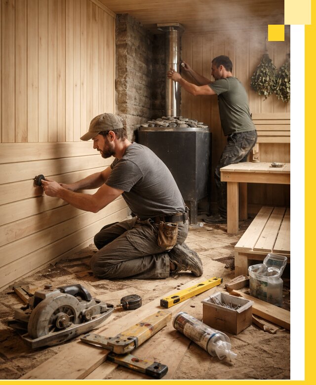 Полное строительство и оснащение парных под ключ в Малгобеке