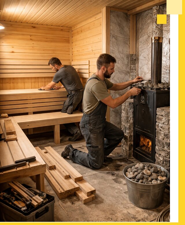 Дизайн и строительство интерьеров бань под ключ в Малгобеке