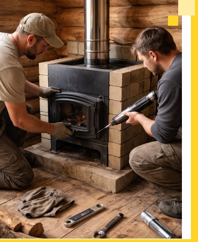 Монтаж и установка печи в бане под ключ с гарантией в Малгобеке