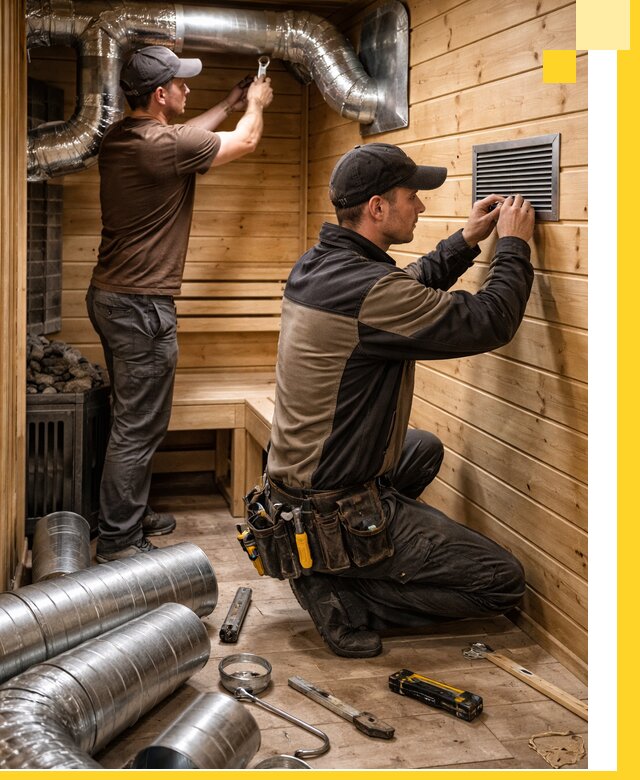 Проектирование и монтаж вентиляции бани в Малгобеке под ключ