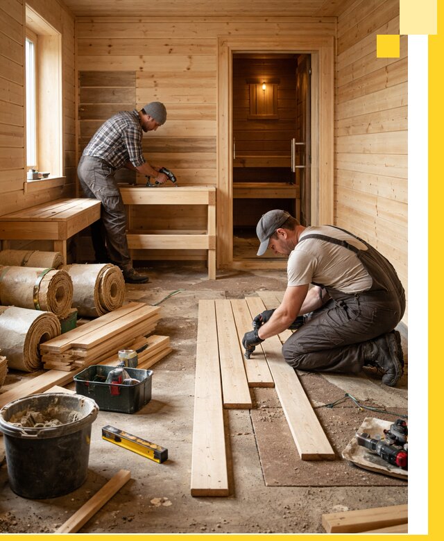 Индивидуальный проект бани с комнатой отдыха под ключ в Малгобеке