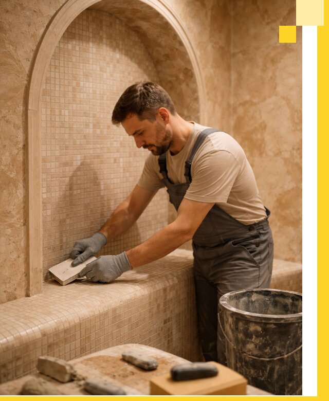 Профессиональная отделка хамамов с мозаикой под ключ в Малгобеке