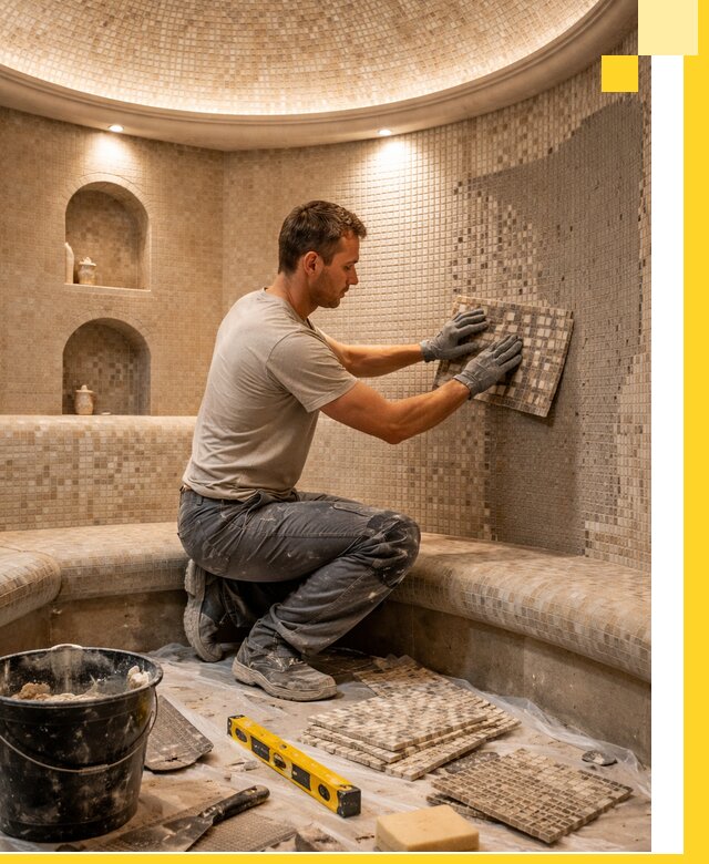 Устройство и монтаж домашнего хамама под ключ в Малгобеке