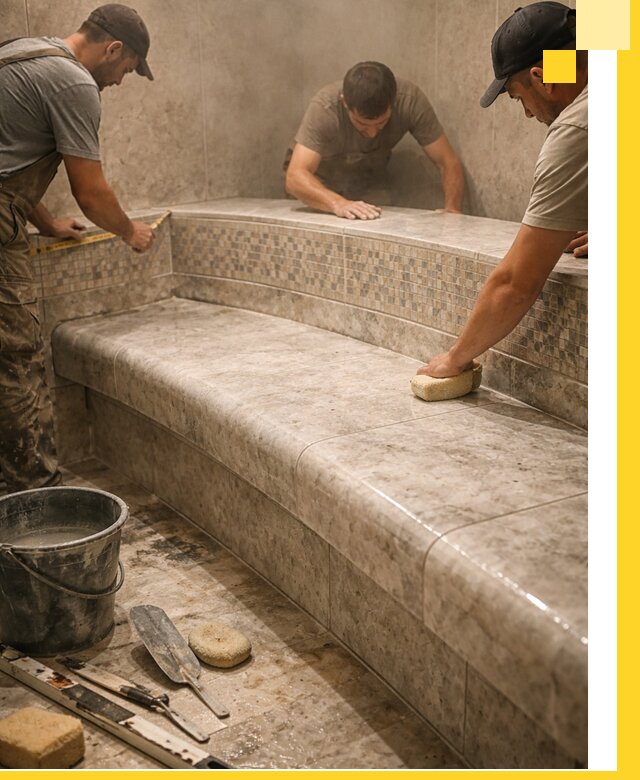 Изготовление и установка сидений для хамама в Малгобеке