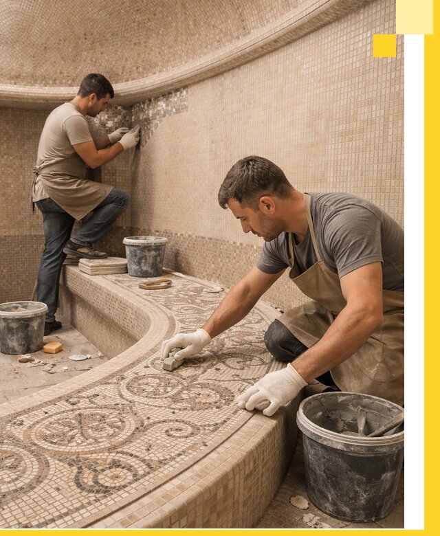 Плитка для хамама в Малгобеке, укладка, подбор и поставка