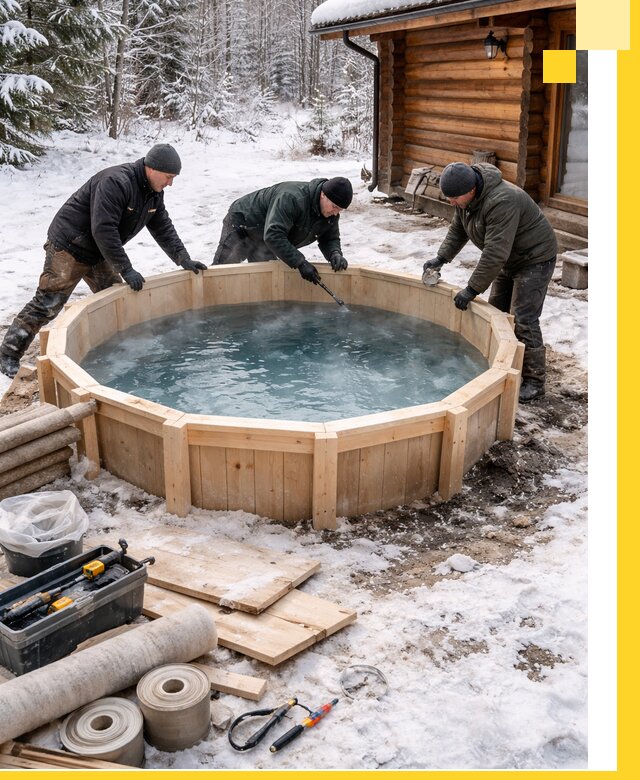 Изготовление и установка ледяных купелей под ключ в Малгобеке