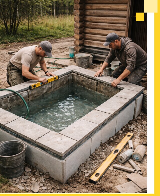 Изготовление и установка холодных купелей под ключ в Малгобеке